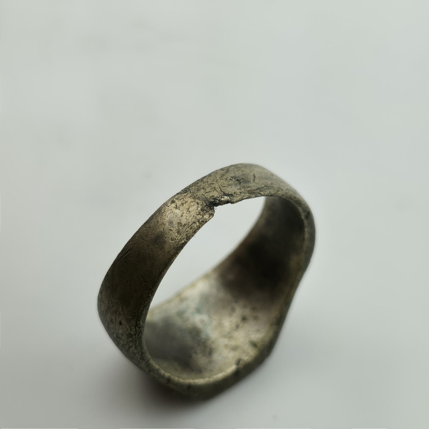 WWII Poland “P” Signet Ring Brass Size 10 Heavy Wear Wartime Military Jewelry bg