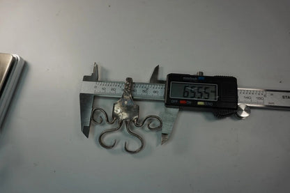 Hand Made Silverware Pendant 925 Sterling Silver Abstract Art 23.5g Vintage Fork