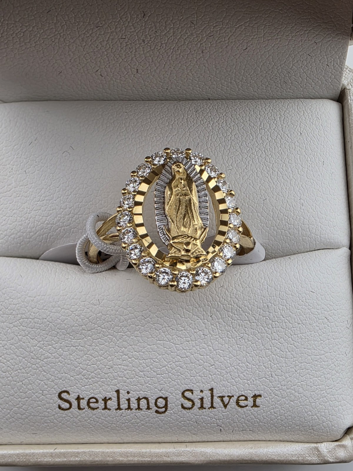 Cynthia Rowley Sterling Silver 925 Madonna Ring 8 Catholic Christian Oval BG New