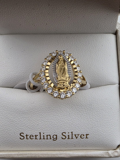 Cynthia Rowley Sterling Silver 925 Madonna Ring 8 Catholic Christian Oval BG New