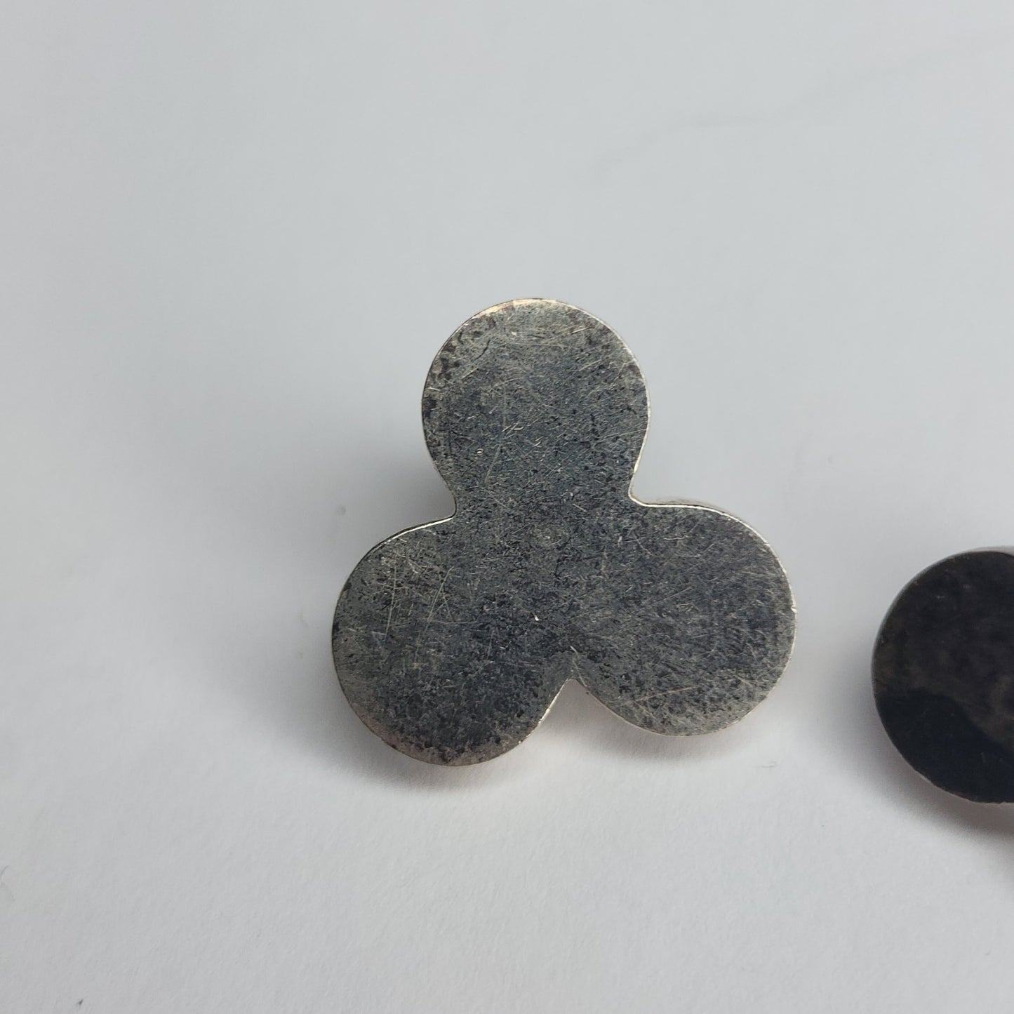 925 Sterling Silver Earrings Studs Clover Hollow tested Vintage
