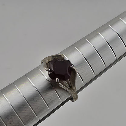 ESPO Red Art Glass Sterling Silver Ring 5.25 Antique Designer