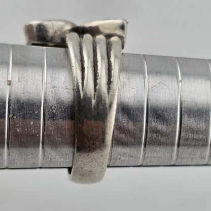 925 Sterling Silver Ring Natural Purple Green Stones Size 8 Chip On Amethyst