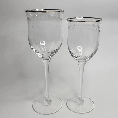 Lenox Pearl Platinum Crystal Iced Beverage Glass Goblet Set 20 Pc Elegant