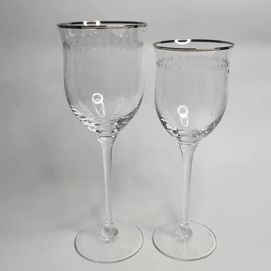 Lenox Pearl Platinum Crystal Iced Beverage Glass Goblet Set 20 Pc Elegant