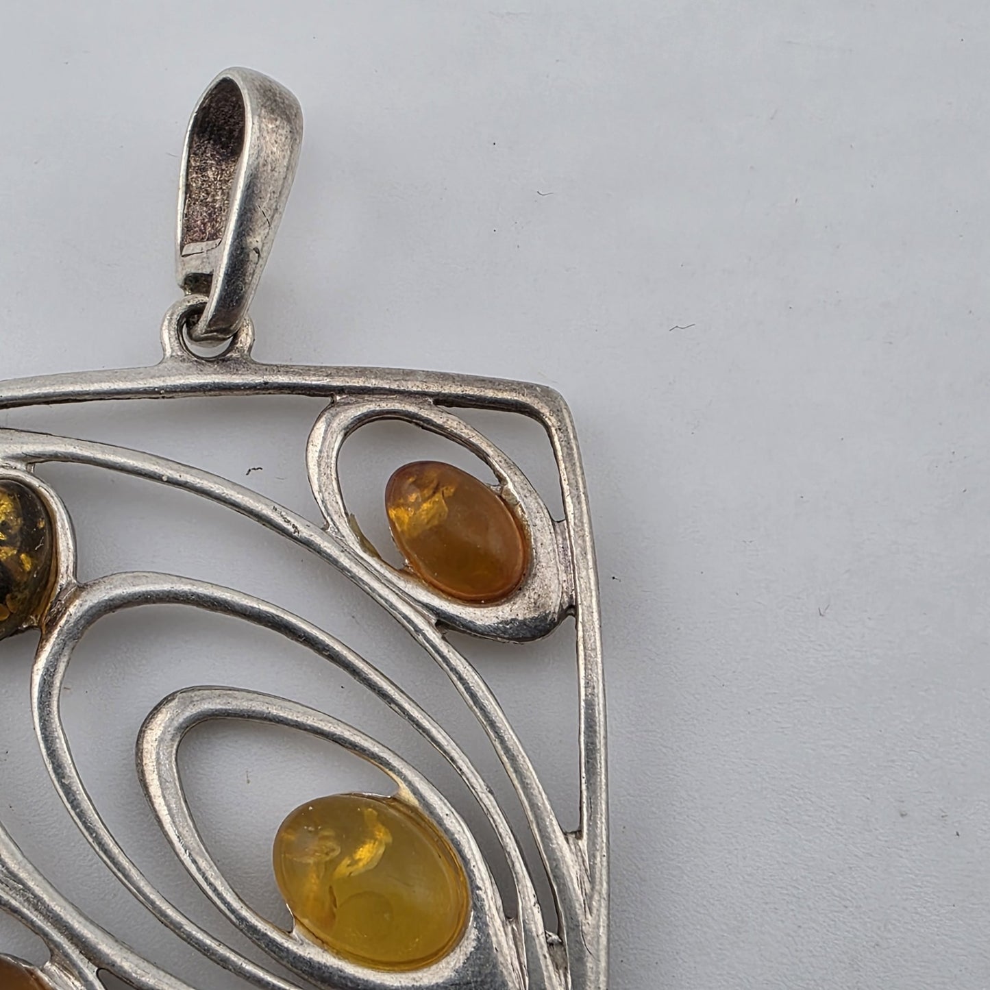 Baltic Amber Stone 925 Sterling Silver Pendants 30mm x 30mm MCM Vibes