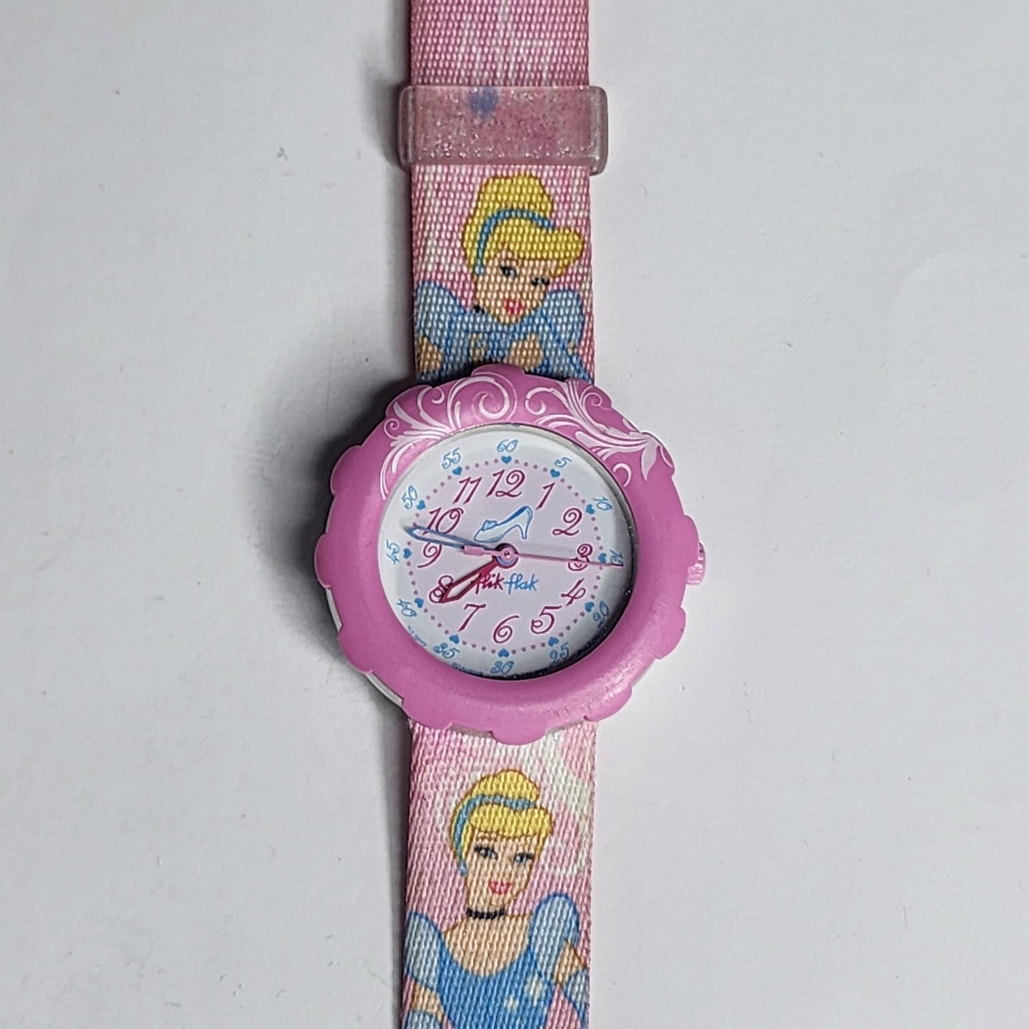 Flik Flak Disney Princess Cinderella Watch Swiss Pink Quartz Swatch 2011