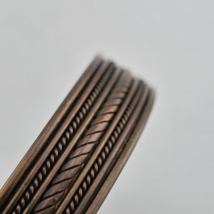 Vintage Copper and Brass Bangle Cuff Bracelet Boho Chic Jewelry