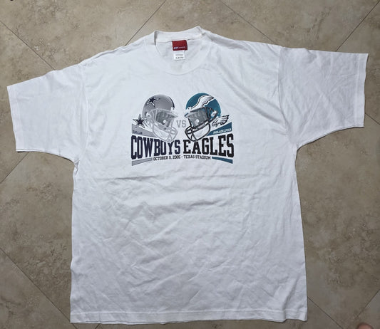 Vintage 2005 Eagles vs Cowboys NFL T-Shirt Men’s XL White Reebok Y2K Football