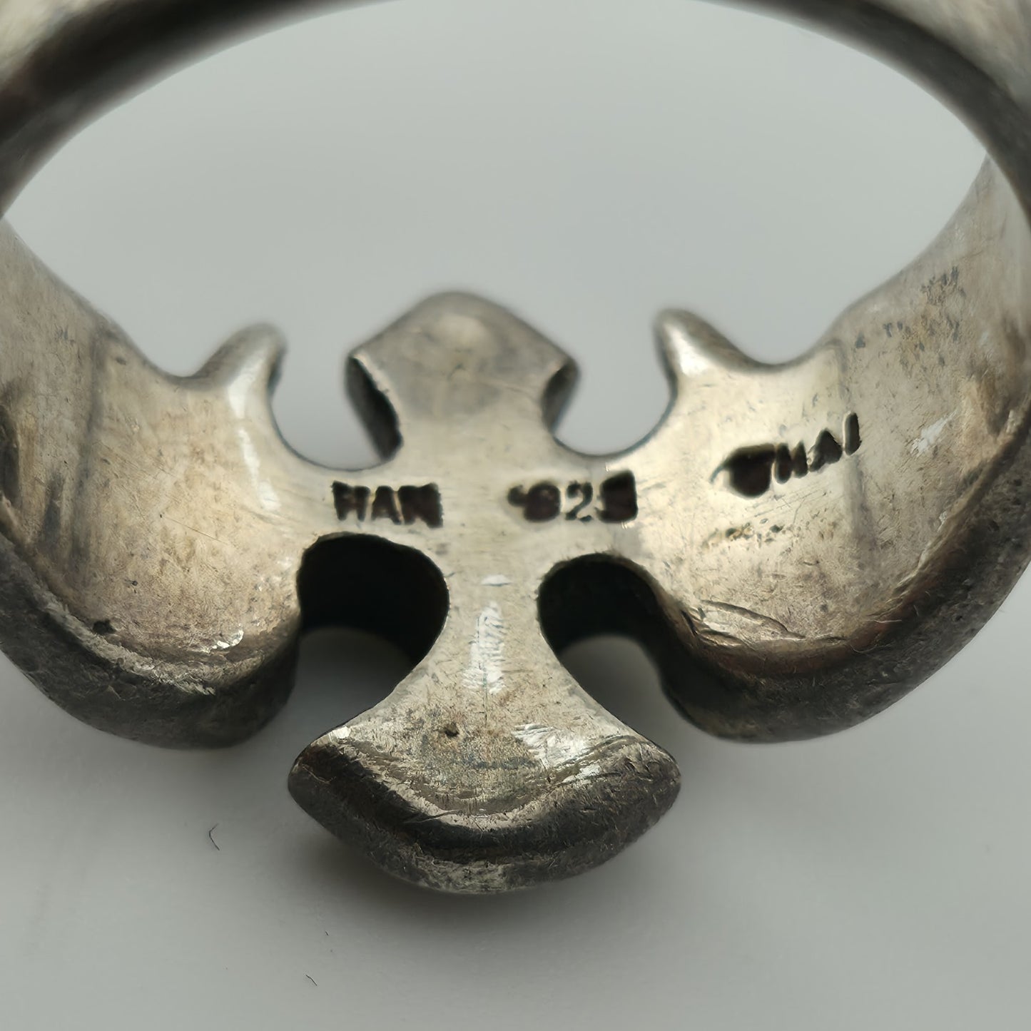 Sterling Silver Ring Gothic Cross Religious  Heavy 10g Size 9.75 Vintage Punk
