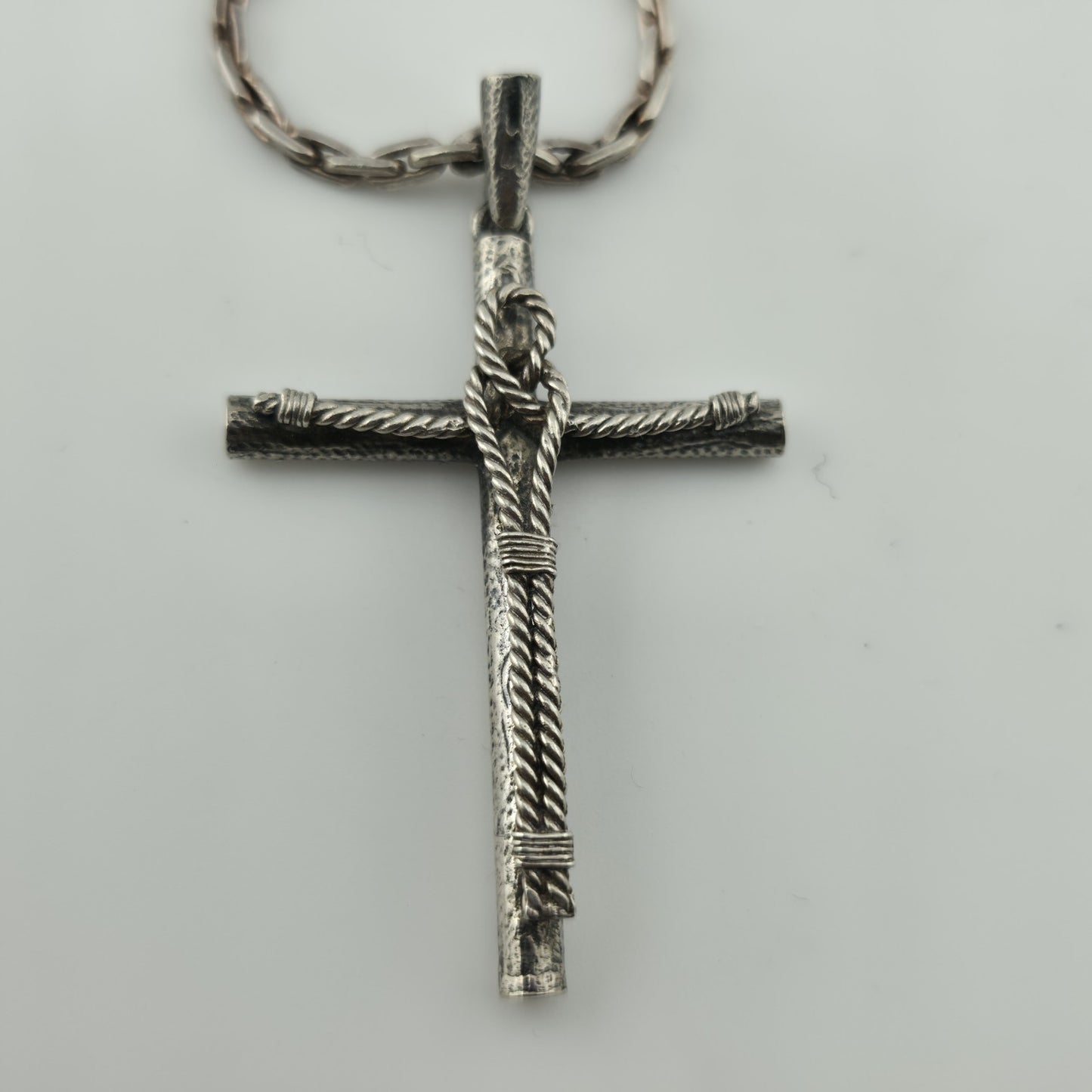 Sterling Silver Cross pendant Sterling Silver Necklace Choker 14” 20g Vintage