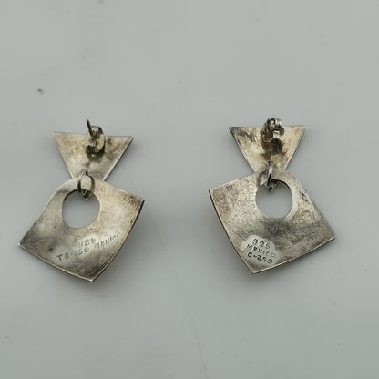 Vintage Mexico 925 Sterling Silver Earrings — Marked 952 Tg 259 Mexico