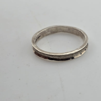 SILPADA RING STERLING 925 HAMMERED STACKABLE CONCAVE SIZE 7