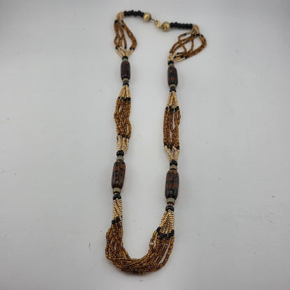 Necklace Glass Plastic Beaded Gold Filled Lobster Clasp 28in Vintage