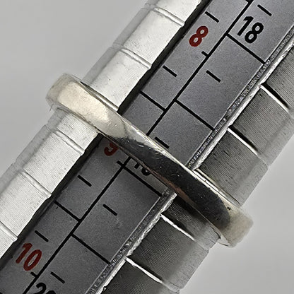 Sterling Silver 925 CZ Solitaire Ring Round Stone Modern Band Size 8.75 Heart