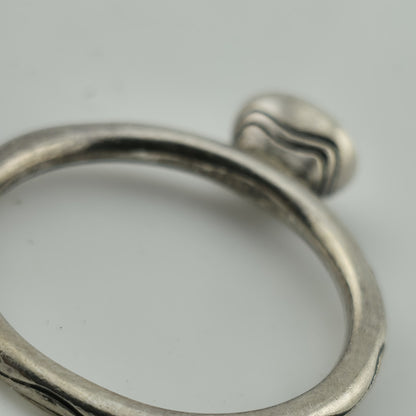 Sterling Silver Ring Blue Stone Size 9.25 Stackable Dainty Cute Artisan