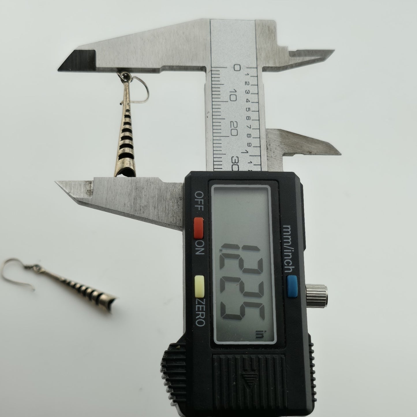 Earrings Sterling Silver Long Cone Bar Drop Dangle Abstract Artisan