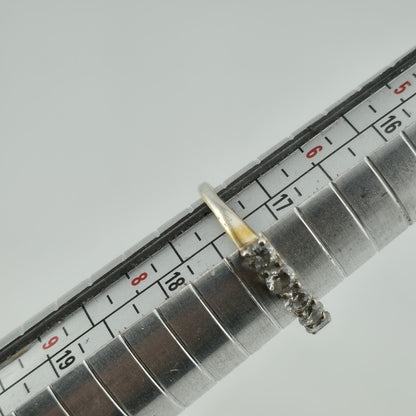 Ring Sterling Silver Sackable Band White Colorless Stone Cute Jewelry Size 7