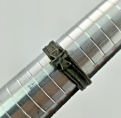 WWII German Iron Cross Brass Ring Size 9 Battle Worn Rusted World War II