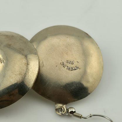 Mexico Silver Sombrero Hat Dangle Earrings Southwestern  Vintage