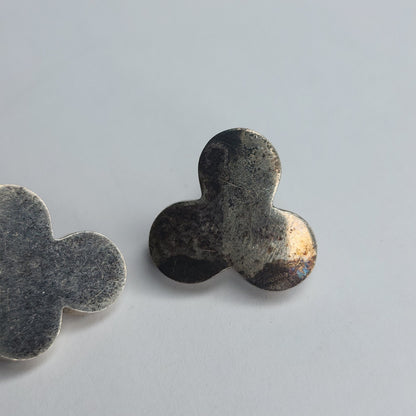 925 Sterling Silver Earrings Studs Clover Hollow tested Vintage