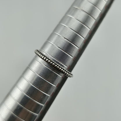 sterling Silver Ring 925 Art Deco Carved Dainty Stackable Minimalist 7.76