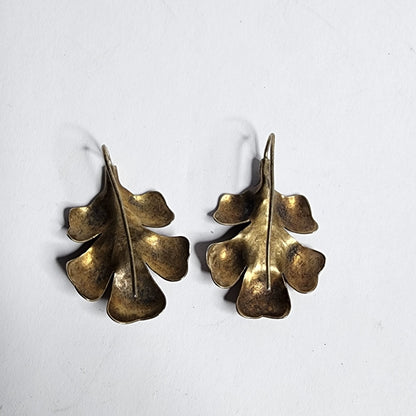 VINTAGE 1980S 925 STERLING SILVER FUSCHIA FLOWER EARRINGS Hook Tested