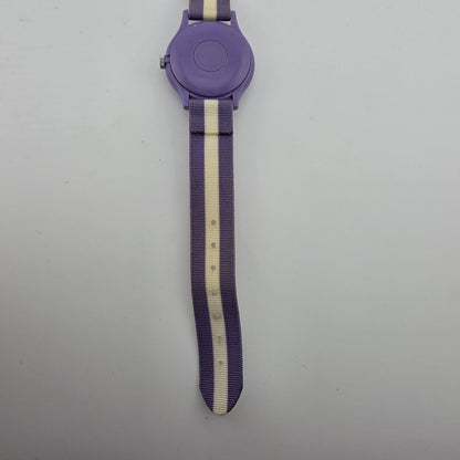 Picco Ms Piggy Watch Women Purple White Round Nylon Band Manual Wind Vintage