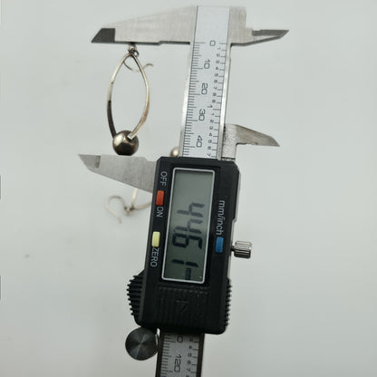 Sterling Silver Earrings Twist and Ball Drop and Dangle Shepherd Hook ATI Mexico