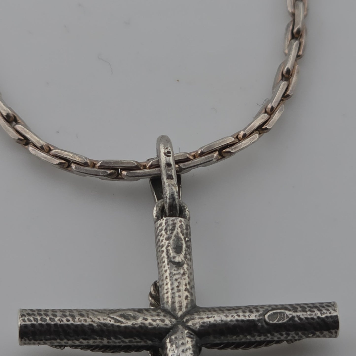 Sterling Silver Cross pendant Sterling Silver Necklace Choker 14” 20g Vintage