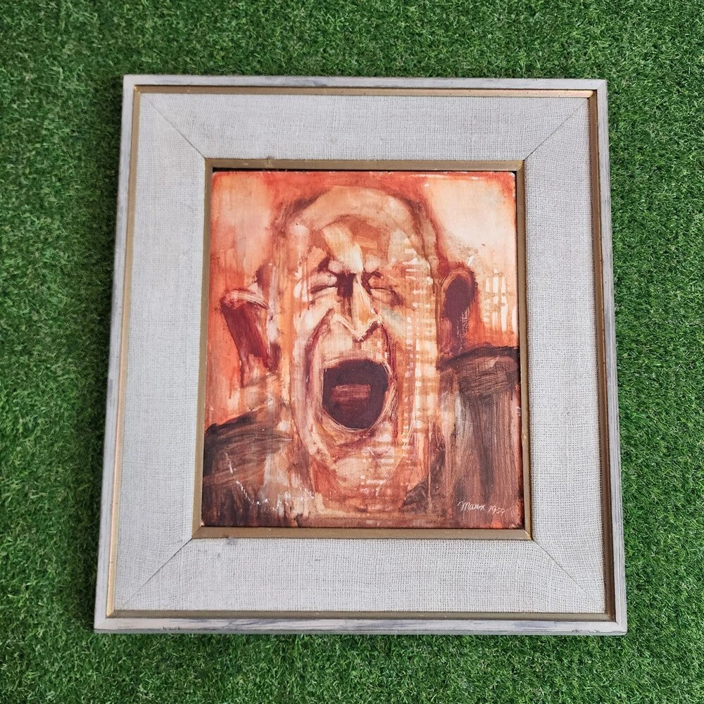 Maux 1959 Oil Painting Framed Abstract Expressionism Mid Century PostWar Art MCM