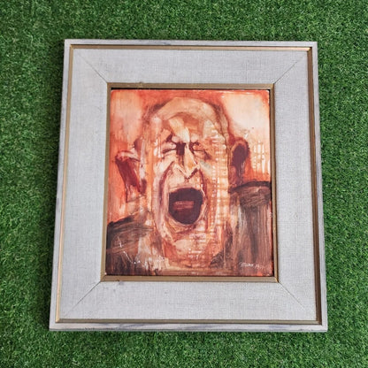 Maux 1959 Oil Painting Framed Abstract Expressionism Mid Century PostWar Art MCM