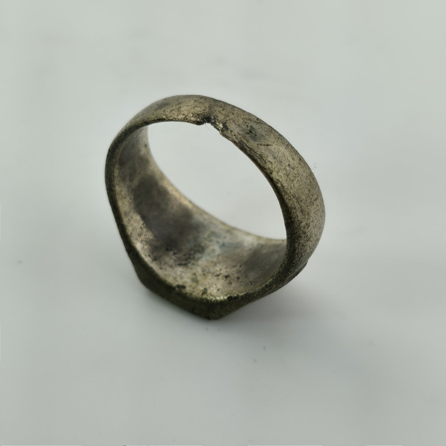 WWII Poland “P” Signet Ring Brass Size 10 Heavy Wear Wartime Military Jewelry bg