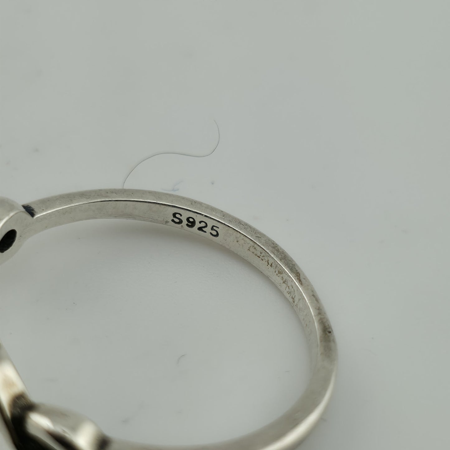 White Lab Opal Oxidized Infinity Celtic Knot 925 Sterling Silver Ring Sizes 6.5