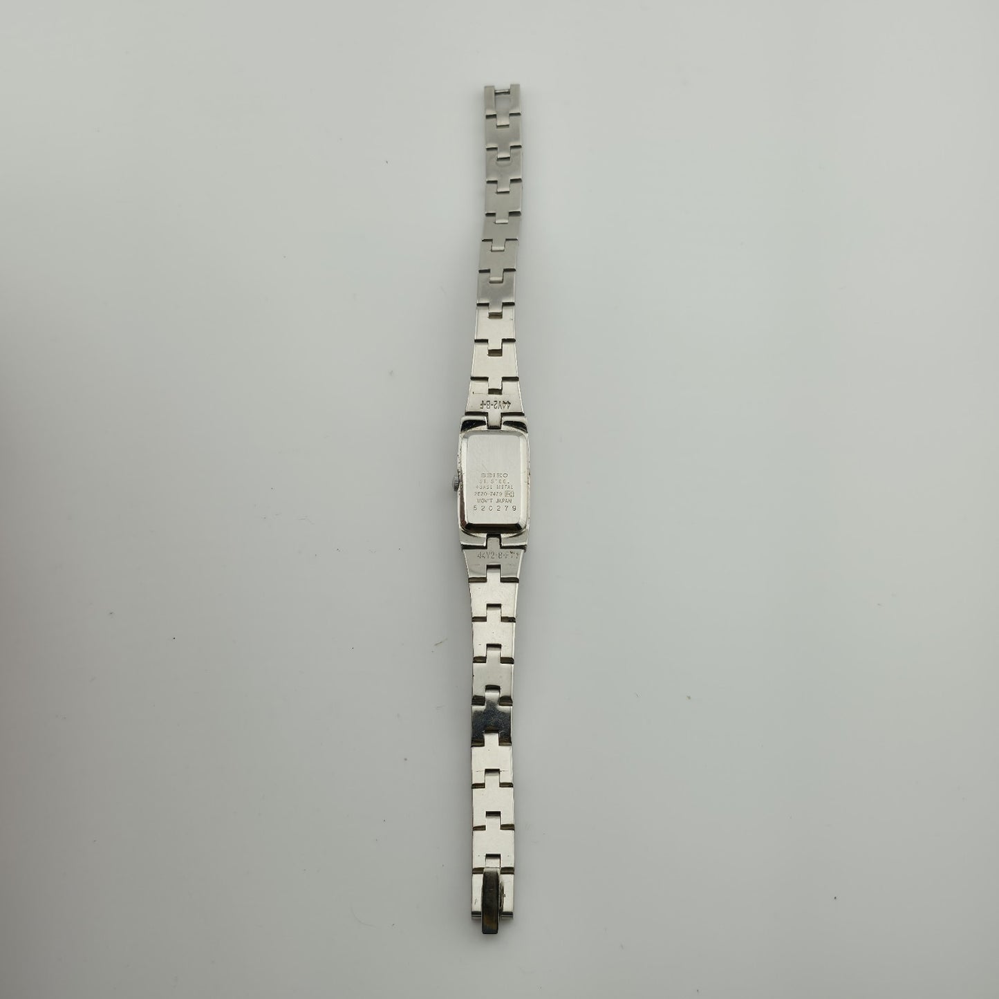 Seiko Watch Ladies Pink Dial Stainless Steel Quartz 2E20-3241 HR 1 Size 5 1/2" Vintage