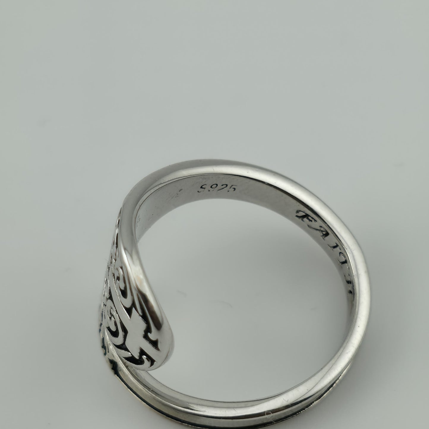 .925 Sterling Silver Wedding Band Ring  Men Women Adjustable Size Polished