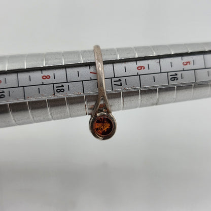 Baltic Amber Sterling Silver Ring Cylindric Stone Geometrical Modernist 6.5