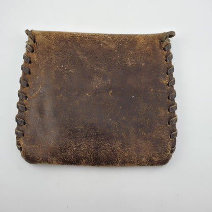 Purse Tiny Crossbody Sandalwood Cowhide Leather made in Brazil Vintage Worn 5x5