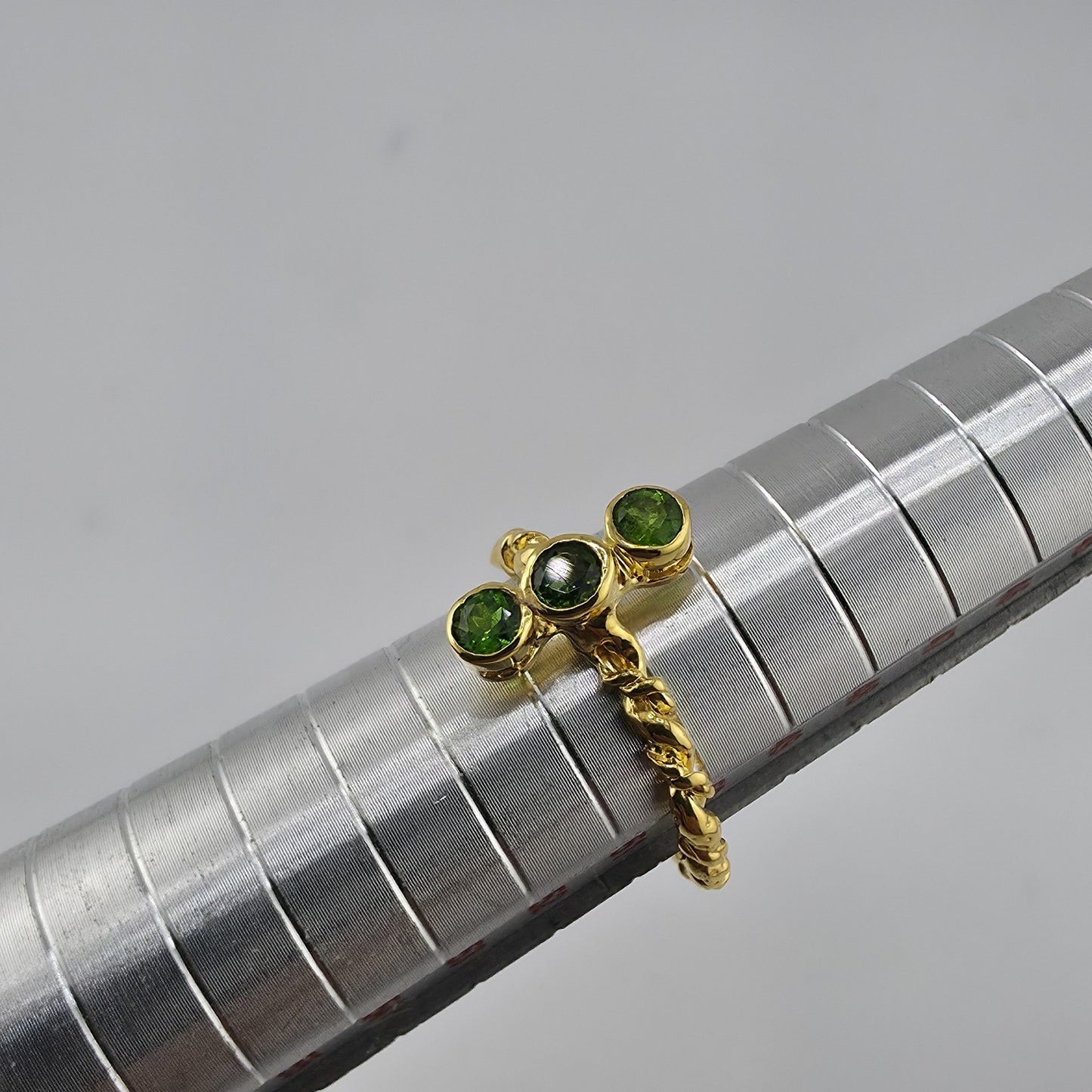 925 Sterling Silver Ring Jewelry gems Natural Chrome Diopside Size 5 Green Stone