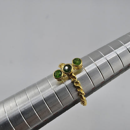 925 Sterling Silver Ring Jewelry gems Natural Chrome Diopside Size 5 Green Stone