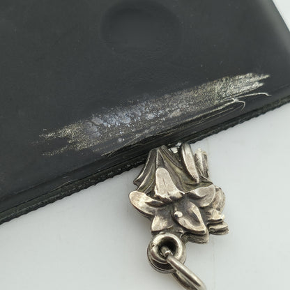 ORNATE ART DECO STERLING SILVER TRIPLE PART FLOWER RELIGIOUS CROSS CHARM 925