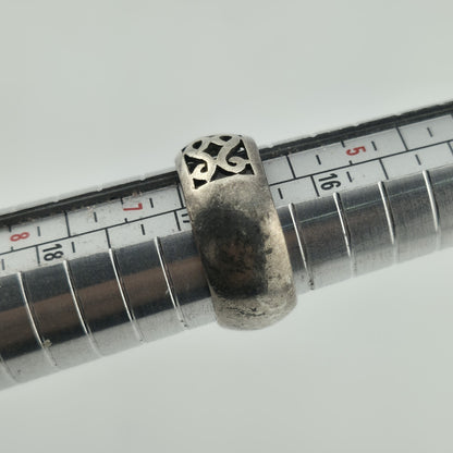 925 Sterling Silver Ring Dome Open work band Size 6 Cocktail