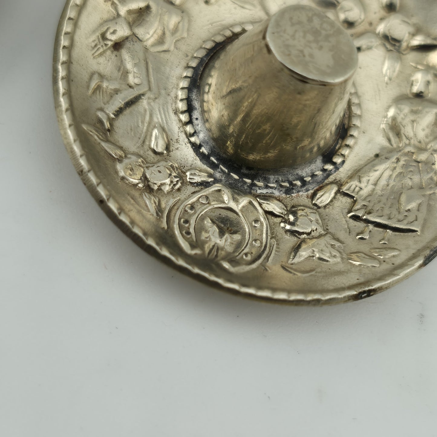 Mexico Silver Sombrero Hat Dangle Earrings Southwestern  Vintage