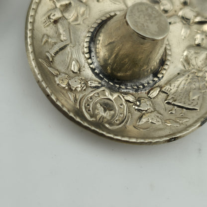 Mexico Silver Sombrero Hat Dangle Earrings Southwestern  Vintage