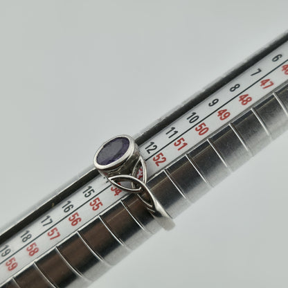 Sterling Silver Ring 925 Celtic Trinity Knot purple Amethyst Stone Size 6.5