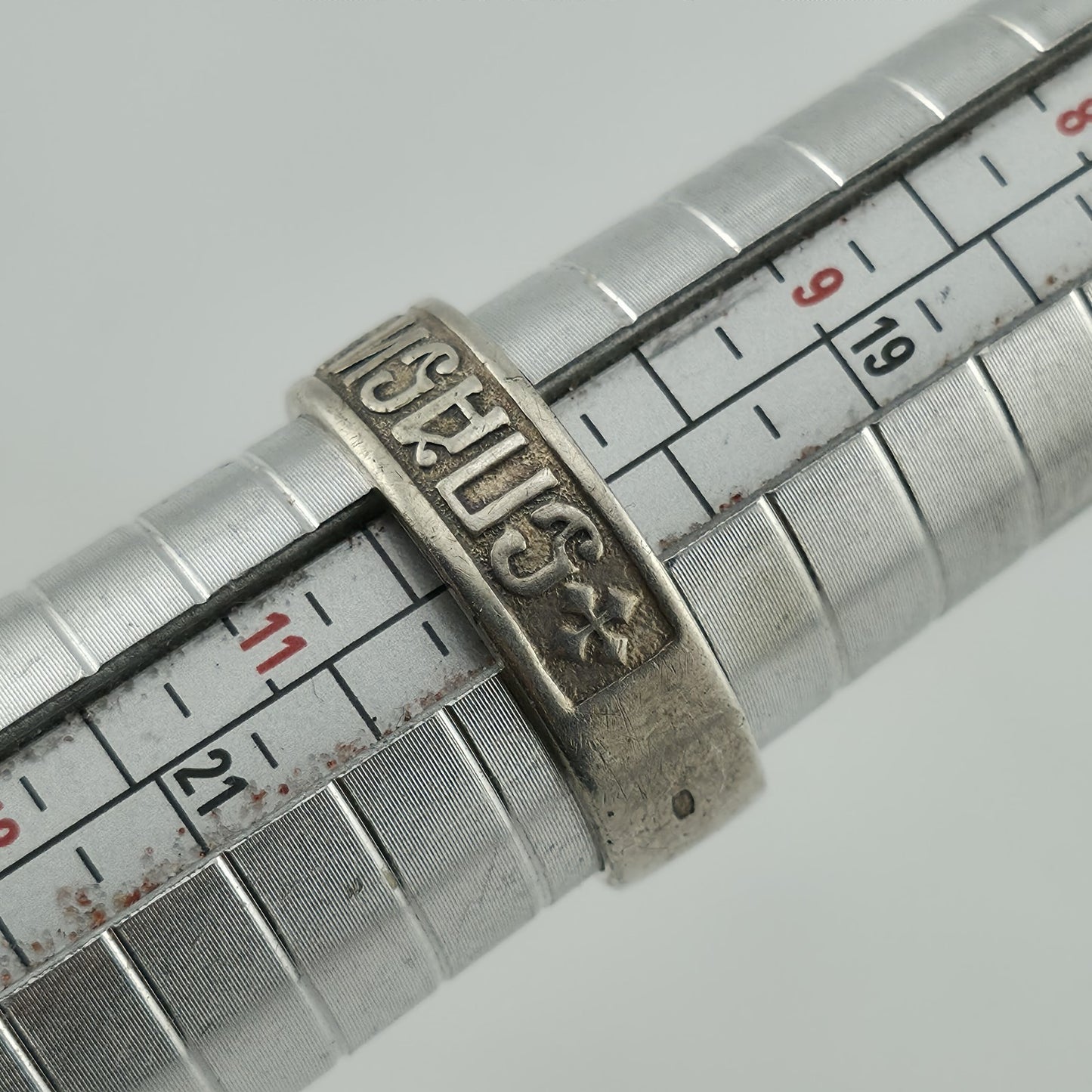 Russian Sterling Silver Ring 925 Band Size 10 Vintage Religious Jewelry USSR