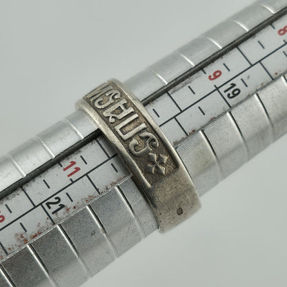 Russian Sterling Silver Ring 925 Band Size 10 Vintage Religious Jewelry USSR