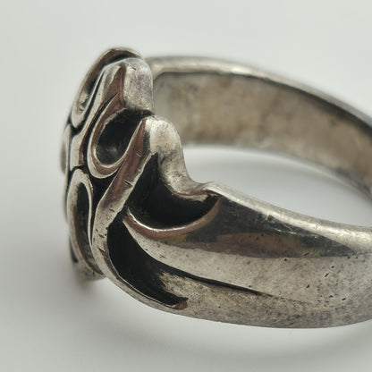 Sterling Silver Ring Gothic Cross Religious  Heavy 10g Size 9.75 Vintage Punk