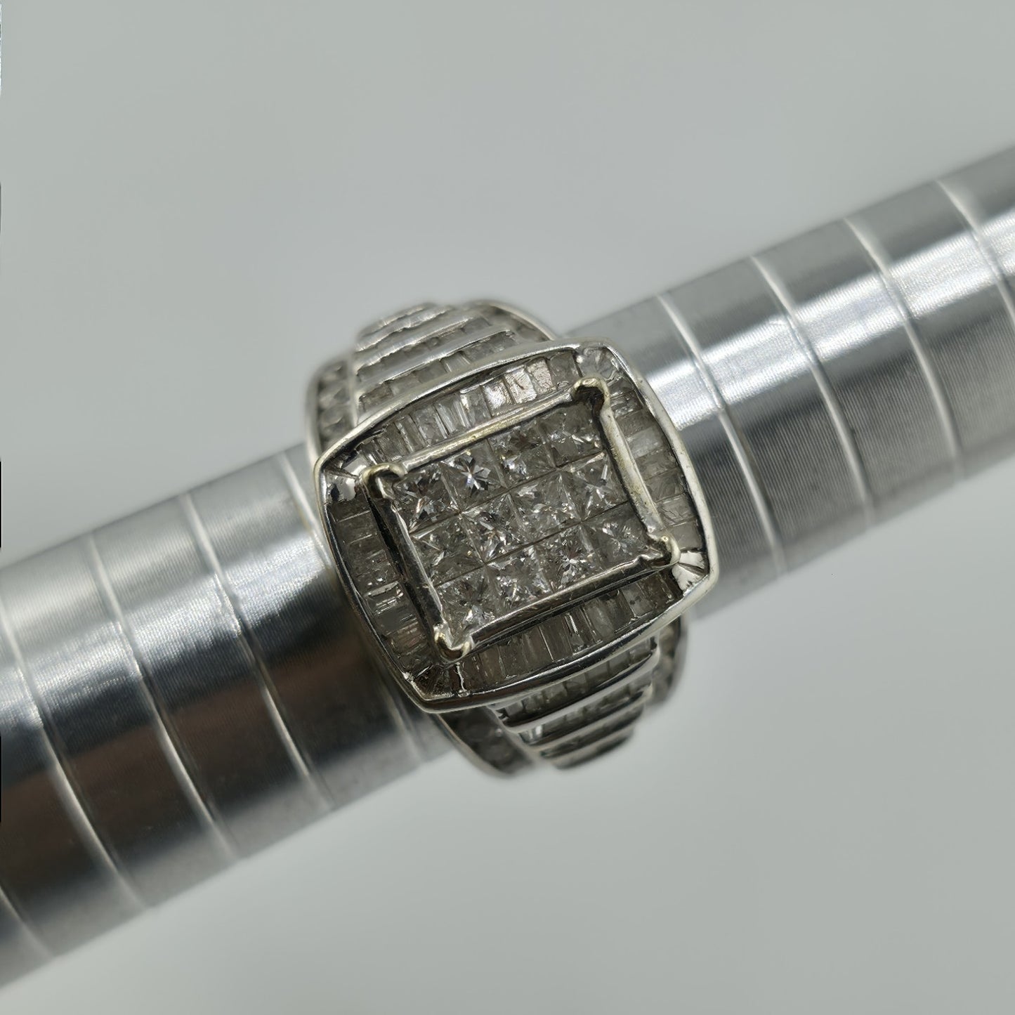 3 CT Diamond 10K Whit Ring Wedding Anniversary Princess cut Diamond Women 7