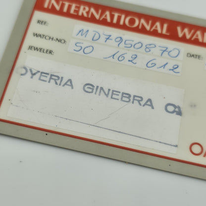 Omega International warranty card 1991 w/ Dealer Ref: MD7950870 Ephemera Vintage
